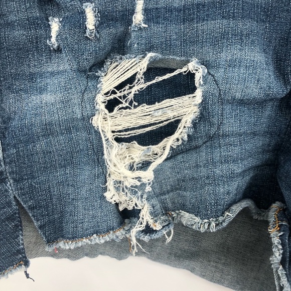 Torrid 20 denim skinny short shorts vintage stretch distressed dark blue 0131 - Picture 3 of 12